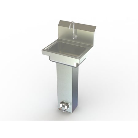 Heavy Duty NSF Hand Sink W/ Foot Valves, Spout & Basket Drain